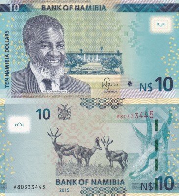 Namibia 10 Dolari 2015 UNC foto