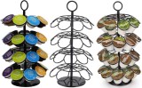 Suport Rotativ Capsule Cafea, 36 Capsule, Inox, 28.5cm x 12.5cm, Negru, Organizator Cafea