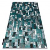 Covor DE LUXE modern 6768 Geometric - structural verde / antracit, 120x170 cm
