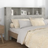 Cumpara ieftin Tăblie de pat cu dulap, gri beton, 160x18,5x104,5 cm