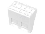 Adaptor Keystone &icirc;n unghi, albă, 2 porturi