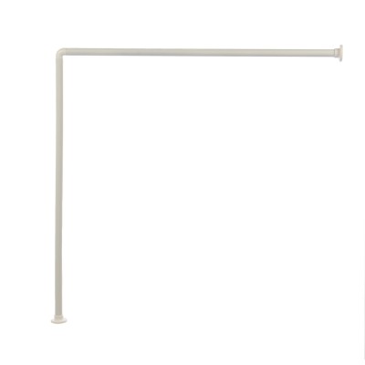 Bara perdea dus, metal, alb, inele incluse, 2248, 90 x 90 cm foto