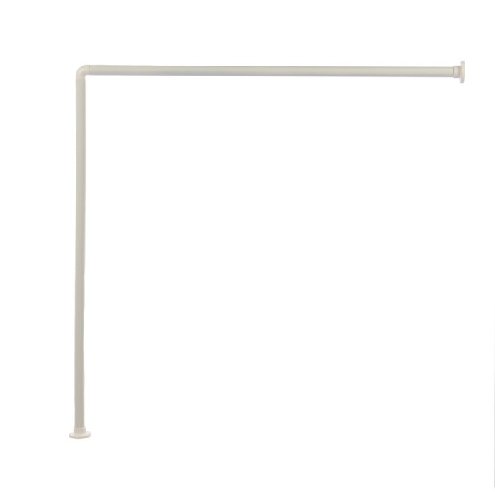 Bara perdea dus, metal, alb, inele incluse, 2248, 90 x 90 cm