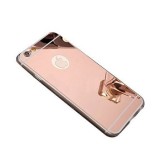 Husa iPhone 6 / 6S Oglinda Rose Gold, Bumper TPU, Protectie 360, Spate Acrilic