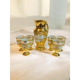 Set carafă și 6 pahare cu model