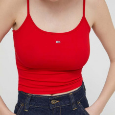 Tommy Jeans top 2-pack femei, culoarea roșu DW0DW18148