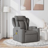 VidaXL Fotoliu de masaj rabatabil, gri &icirc;nchis, material textil