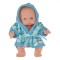 Păpușă Bebeluș, Model Halat, Culoare Bleu și Alb, Dimensiuni 12cm