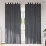 vidaXL Perdele cu perdele 2 pcs Gri deschis 140 x 260 cm Catifea