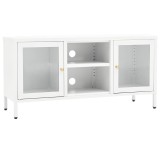 Cumpara ieftin Dulap TV, alb, 105x35x52 cm, otel si sticla