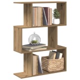 vidaXL Bibliotecă/separator 3 nivel stejar artizanal 70x24x97 cm lemn