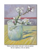 Cumpara ieftin Tablou pictat manual, Creanga de migdal inflorita, in pahar - 50x40cm ulei pe panza - repro Vincent van Gogh