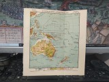 Hartă fizică și politică Australia și Polinezia, Australien u. Polynesien, circa 1920, kartographie und druck Georg Westermann, Braunschweig, 181