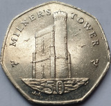 50 pence 2008 Isle of Man / Insula Man, Milner&#039;s Tower, km#1258, Europa