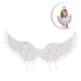 Aripi De &Icirc;nger Cu LED, Alb, 65x35cm, Benzi Elastice, Baterie Inclusă, Oem