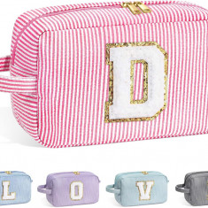 LIFE Personalizat Mare Cute Roz Machiaj Geantă - Inițial Cosmetic Travel Bag Lar