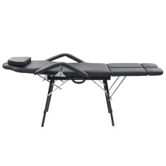 Scaun tratament facial, piele artificiala, 185x78x76 cm, negru foto