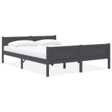 Cumpara ieftin Cadru de pat, gri, 160x200 cm, lemn masiv de pin