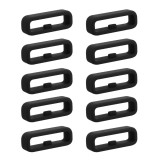 Set 10 Bucle suport pentru curea de 18 mm, Negru, Silicon, KWM000024YH002C, Kwmobile