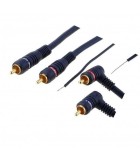 Cablu audio cu remote 2x RCA tata - 2x RCA tata la 90 grade 5m, 4Carmedia