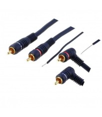Cablu audio cu remote 2x RCA tata - 2x RCA tata la 90 grade 5m
