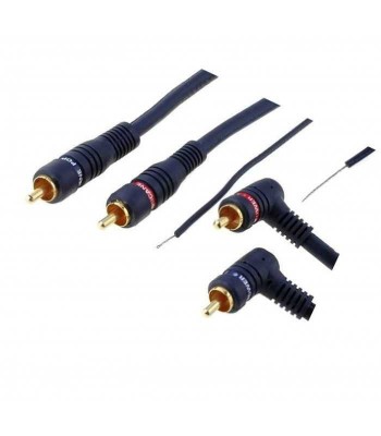 Cablu audio cu remote 2x RCA tata - 2x RCA tata la 90 grade 5m foto