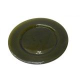 4 Farfurii decorative din sticlă verde, Eleganță subtilă pentru mese rafinate