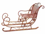 Cumpara ieftin Sanie decorativa fier rosu patina aurie 148x62x93.5 cm