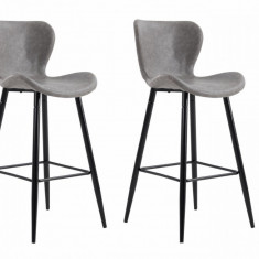 Set 2 scaune de bar retro - Light grey