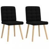 VidaXL Scaune de bucătărie, 2 buc. negru, textil