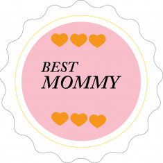 Sticker decorativ, Best mommy, Roz, 60 cm, 7417ST-9