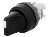 Comutator rotativ 22mm 2 poziții negru