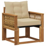 vidaXL Canapea Medie pentru Exterior Lemn Solid de Acacia natural 3438877
