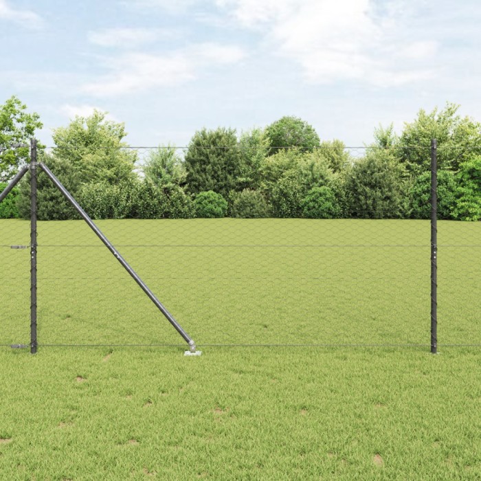 Gard Hexagon vidaXL Gri 1,4x10 m Oțel
