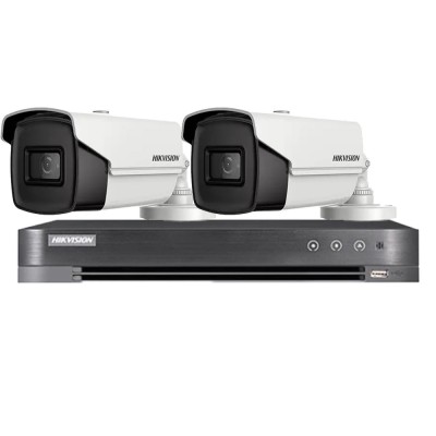 Sistem de supraveghere HIKVISION 2 camere 8MP 4 in 1, IR 60m, DVR 4 canale 4K 8MP SafetyGuard Surveillance foto