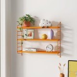 Raft de perete modular portocaliu cu 3 polite din otel [en.casa]
