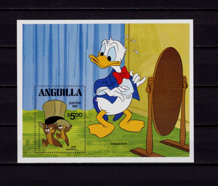 Anguilla 1981 &quot;Disney- Pasti &#039;81 &quot;,Donald / Chip &amp; Dale , colita 37 ,MNH