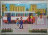 Plansa Pedagogica Transportul Spre Scoala Elevului, Epoca Comunista, 65x45 cm, Manual Scolar