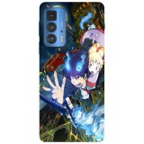 Husa compatibila cu Motorola Moto G22 model Blue Exorcist battle, Silicon, TPU, Viceversa, Transparent, Carcasa