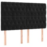 Cumpara ieftin Tablie de pat neagra 160x7x118/128 cm catifea