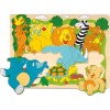 Puzzle din lemn - Animale africane, Woodyland