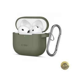 Husa Tech-Protect Silicone Hook pentru Apple AirPods 4 Verde