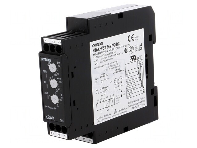 Releu Monitorizare Tensiune 24V SPDT K8AK-VS2