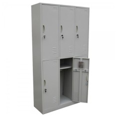Vestiar metalic Premium 6 usi (3x2) 1000x350x1800 mm (LxlxH), Neasamblat, PLUS