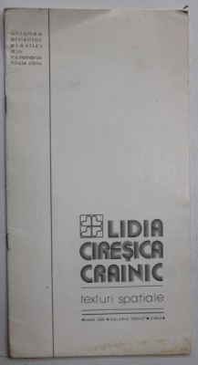 LIDIA CIRESICA CRAINIC , TEXTURI SPATIALE , CATALOG DE EXPOZITIE , SIBIU , 1981 foto