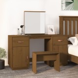 VidaXL Set masă de toaletă cu oglindă, maro miere, lemn masiv de pin