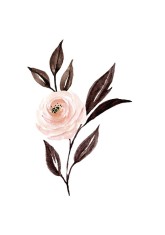Sticker decorativ Floare, Roz, 78 cm, 3619ST foto