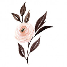 Sticker decorativ Floare, Roz, 78 cm, 3619ST