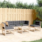 Set 5 piese canapele grădină vidaXL, lemn masiv pin, perne incluse, modular, antracit