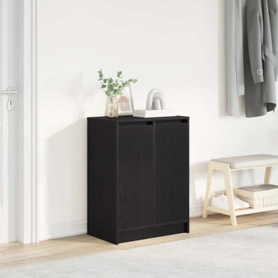 Gossi dulap pantofi stejar negru 57x34x76 cm lemn prelucrat foto